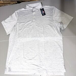Vineyard Vines Polo Shirt XL OTG Sankaty Hammerhead Stripe Gray Performance New
